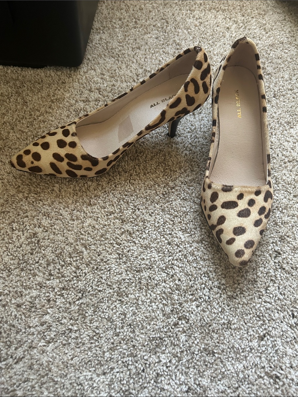 All Black Giraffe Print Heels
